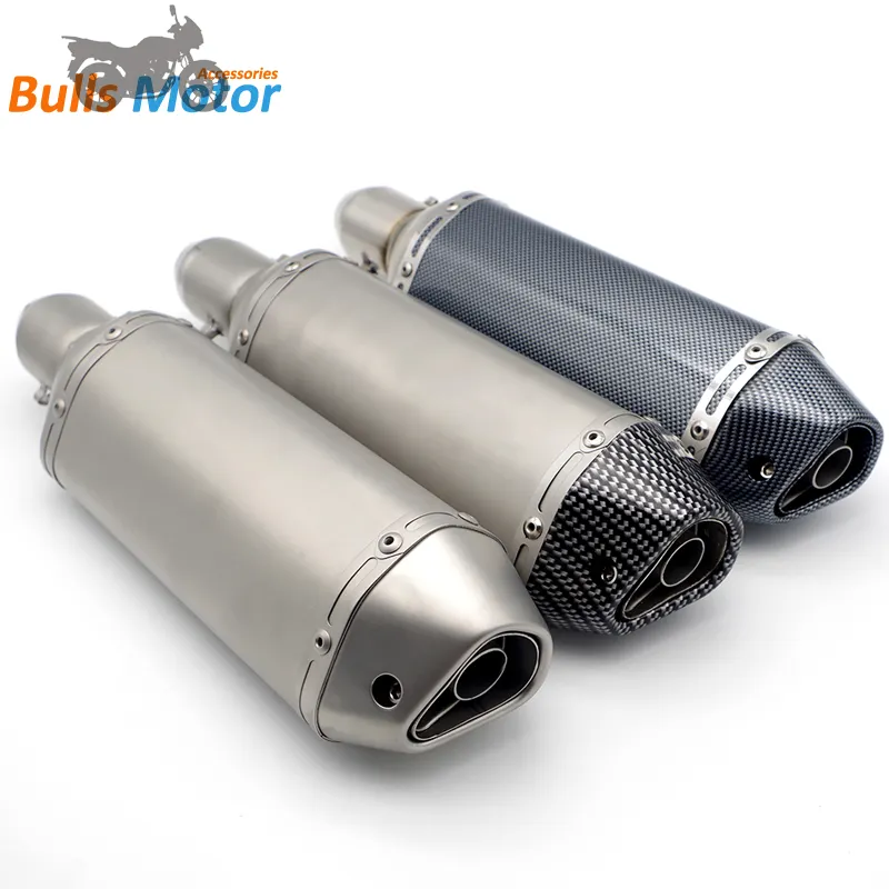 Bulls Motor Stainless Muffler 51mm For KTM Duke 250 Exhaust Pipe Link Tail Silencer 400cc Scooter Escapes Motorcycle Exhaust