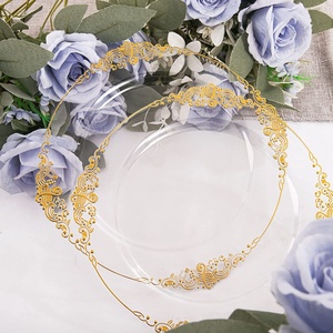 Ensemble de vaisselle jetable transparente à motif dragon, gobelet à <span class=keywords><strong>vin</strong></span> à bord doré, cuillère, manchon en papier anti-poussière - Style luxe léger - Product Image 3