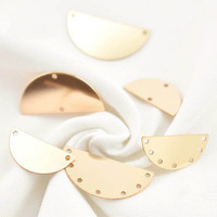 Connecteurs de charme en forme de lune véritable pendentif demi-cercle rempli d'or 14K avec 2/6 trous pour la fabrication de bijoux de bracelet de collier à faire soi-même