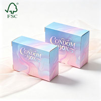 Boîte à préservatifs pour femmes, personnalisable avec logo, en carton ivoire, petite, portable, vide, 3 pièces, pour l'emballage de produits féminins