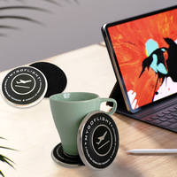 Sous-verres en gros de luxe avec bordure dorée – Sous-verres irréguliers personnalisés avec logo imprimé UV, isolants thermiquement et antidérapants, promotionnels