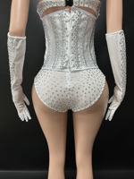 Novance Y5761 Nouvelle Collection Robes de Danse Samba Blanches en Strass pour Spectacles Scéniques et Soirées Sexy pour Femmes