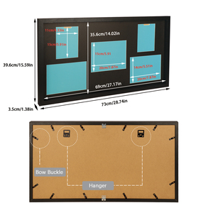 Boîte <span class=keywords><strong>de</strong></span> présentation murale en bois noir pour médailles <span class=keywords><strong>de</strong></span> course, cadre <span class=keywords><strong>collage</strong></span> pour 2 médailles, 2 dossards et <span class=keywords><strong>photo</strong></span> - Product Image 3