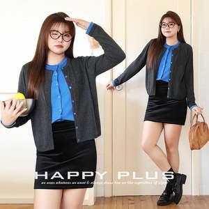 Conjunto de Dos Piezas de Punto para Mujer Talla Grande Runqi, Cárdigan Gris Grafito con Falda de Terciopelo Negro, Atuendo Cálido de Invierno de Color Sólido - Product Image 3