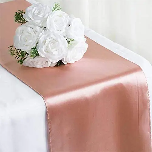 Hot Sale Factory Price Polyester Navy Blue 12 X 108 Inches Long Satin Table Runner For Wedding Party