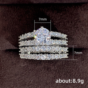 Set di Anelli a Doppio Strato Cavi per Donne, Elegante Gioiello da Dito per Matrimoni e Feste, Regalo - Product Image 5