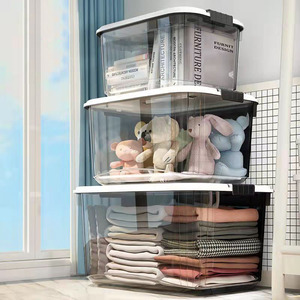 Acrylic Transparent <b>Storage</b> Box With Lid 10L-20L Rectangle Clothing Organizer For <b>Clothes</b> Quilts Miscellaneous Items - Product Image 1