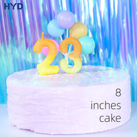 Velas de Cumpleaños Hechas a Mano Súper Brillantes 2026, sin Humo, Impresión Digital con Tema ROMANTICO, Multicolor Degradado Impresionante, para Navidad