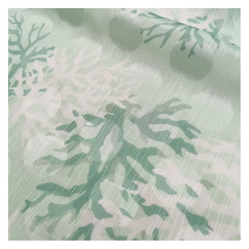 custom design dot jacquard 75D crinkle chiffon printed fabric for women cloth