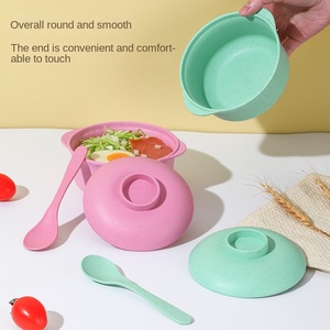 Ensemble de bols à soupe de riz jetables créatifs à double oreille pour enfants comprenant une casserole de bol de blé et des bols de nouilles instantanées-pour le <span class=keywords><strong>camping</strong></span> - Product Image 3