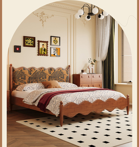 Vente en gros d'un <span class=keywords><strong>lit</strong></span> nordique à la française en bois massif mobilier <span class=keywords><strong>de</strong></span> chambre à coucher cadre <span class=keywords><strong>de</strong></span> <span class=keywords><strong>lit</strong></span> simple King Queen Size tissu moderne ensemble <span class=keywords><strong>de</strong></span> <span class=keywords><strong>lit</strong></span> double - Product Image 5