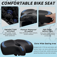 Selle de vélo LEWEE simple, surdimensionnée, large et épaisse, coussin de selle pour vélos de route, VTT et vélos électriques