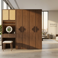 Armoire en bois à motif oriental détachable, meuble de rangement intégré avec coiffeuse, pour commande en gros destinée aux projets d'ingénierie à l'étranger