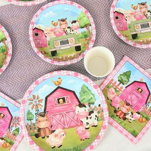 Suministros para <span class=keywords><strong>fiestas</strong></span> de animales de <span class=keywords><strong>granja</strong></span> Juegos de platos y servilletas de papel desechables Platos de cena para <span class=keywords><strong>fiestas</strong></span> de animales Tazas Servilletas Vajilla para <span class=keywords><strong>fiestas</strong></span> - Product Image 2
