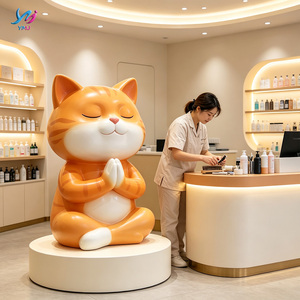 Sculptures d'animaux en fibre de verre durables (chat et <span class=keywords><strong>chien</strong></span>) pour la décoration d'entrée de magasin d'animaux - Product Image 3