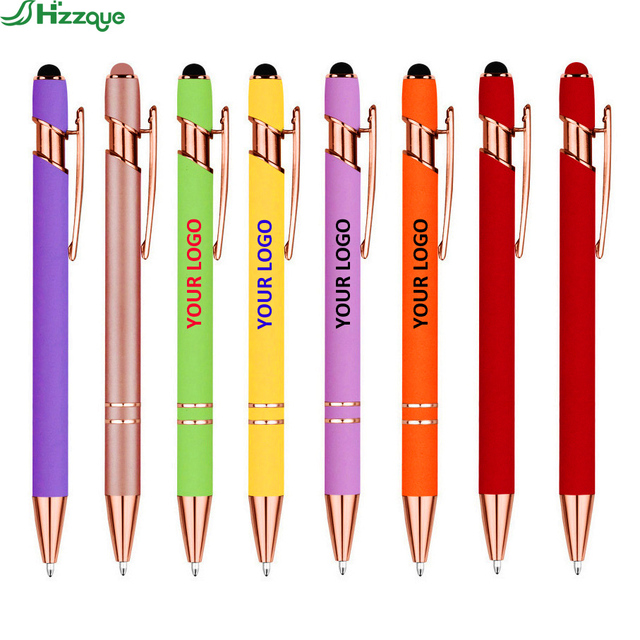 Best Selling Custom Logo Stylus Soft Touch Metal Ballpoint Pens Multi-Functional Promotional Pen with Custom logo