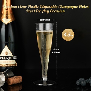 Copas <span class=keywords><strong>de</strong></span> Vino <span class=keywords><strong>de</strong></span> Plástico Desechables BST <span class=keywords><strong>de</strong></span> 4.5oz, Modernas y <span class=keywords><strong>de</strong></span> Lujo, con Tallo Alto, Transparentes, Aptas para Alimentos, para Cócteles - Product Image 2