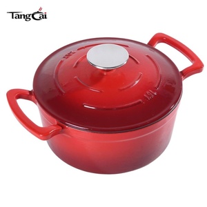 <span class=keywords><strong>Cocotte</strong></span> <span class=keywords><strong>en</strong></span> <span class=keywords><strong>fonte</strong></span> émaillée ronde Tangcai avec deux poignées, finition antiadhésive, couvercle inclus, pour cuisinière à <span class=keywords><strong>gaz</strong></span> et à induction - Product Image 6