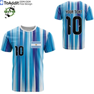 Camisetas de Fútbol de <span class=keywords><strong>Argentina</strong></span> con Diseño de la Copa Mundial de Fútbol 2026, <span class=keywords><strong>Camiseta</strong></span> de Fútbol para Hombre, Franjas Azules y Blancas, Chándal, Copa América - Product Image 5