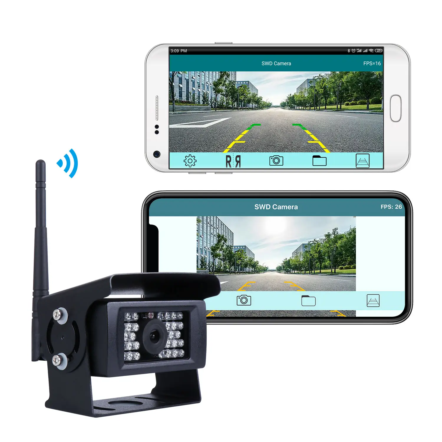 Easy Install High Definition 1/3 CMOS APP Wireless License Plate Waterproof Wide View Wifi Reserving Camera