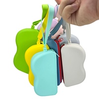 Étui à lunettes de dessin animé, étui à lunettes de soleil en silicone portable, étui de rangement pour lunettes avec fermeture éclair, sac de rangement de grande capacité