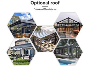 Véranda Moderne en Aluminium pour Balcon, Serre Extérieure, Verrière Courbe à Toit Incliné, Abri de <span class=keywords><strong>Piscine</strong></span>, Gazebo, Pergola Anti-Corrosion pour Villa - Product Image 3