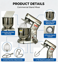 Mélangeur planétaire commercial YATAI 5L/7L/10L 500W/750W, batteur électrique sur socle pour œufs, farine, aliments, pétrin à pâte
