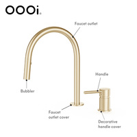 Robinet mitigeur de lavabo d'évier de cuisine à poignée unique avec pulvérisateur rétractable Vente chaude