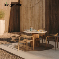 Ensemble de meubles de patio en teck de haute qualité, table basse en béton renforcé de fibres de verre pour restaurant, patio