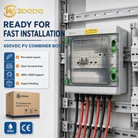 Boîtier de Combinaison Solaire DC 2 Entrées 1 Sortie 600VDC IP65 Étanche avec Protection Contre les Surtensions et les Surcharges