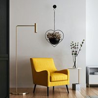 Porte-plante suspendu vintage bohème en forme de cœur, pot détachable de 6 pouces, métal thermolaqué, support mural/plafond, intérieur/extérieur