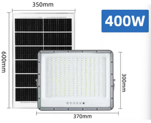 Faro LED <span class=keywords><strong>Solare</strong></span> da Esterno con Telecomando, <span class=keywords><strong>Corpo</strong></span> in ABS, Impermeabile IP65, Pannello 100W 200W 300W 400W - Product Image 5