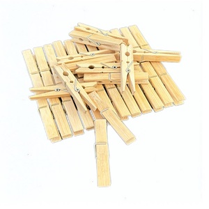 7.2cm Strong and Sturdy Bamboo Clothes <strong>Pegs</strong> Natural Bamboo <strong>Bag</strong> and Wardrobe Clips for Food Kitchen Tools Bedding Shoe Drying - Product Image 3