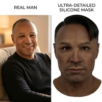 Masque facial personnalisé en silicone souple avec détails réalistes, production en gros, masque en silicone réaliste
