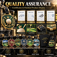 Étiquette de sac de golf en métal personnalisée avec monogramme, initiales, nom de club, logo en lettres émaillées en relief, cadeau personnalisé pour membre, sangle à boucle, vente en gros