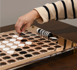 Vassoio oro nero scacchi acrilico Lucite otello Game Set - Product Image 3