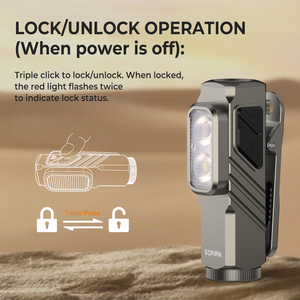 Sofirn ST10 Clip-on Mini Đèn pin Led sạc 1000lm 144M dài khoảng cách 660nm ánh sáng màu đỏ đèn pha đèn Pin hai thiết bị chuyển mạch - Product Image 2