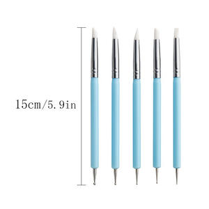 เซ็ต10ชิ้นด้ามไม้โลหะซิลิโคน DIY เครื่องมือแกะสลักด้วยมือปากกาสำหรับการสร้างแบบจำลองเครื่องปั้นดินเผาดินเหนียว-อุปกรณ์ศิลปะ - Product Image 2