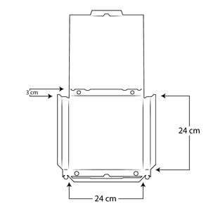 Scatola per Pizza 24x24 Cm Altezza 3 Cm Chiusura Italiana Grafiche Casuali Contenitore Monouso per Pranzo - Product Image 2