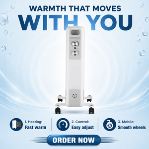 Radiatore <span class=keywords><strong>Elettrico</strong></span> a Infrarossi a Olio per Uso Domestico, per Camera da Letto, <span class=keywords><strong>Bagno</strong></span>, Soggiorno, Giardino, con Ventola di Riscaldamento PTC in Metallo Durevole - Product Image 6