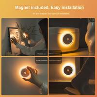 Lampe de nuit LED rechargeable par USB Lampe de lit à rondelles Design moderne Interrupteur automatique d'escalier Détecteur de mouvement à émission de blanc chaud Usage domestique