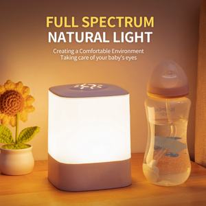 Lampe de nuit LED intelligente rechargeable par Type-C, à intensité variable, multifonctionnelle, en ABS, émission blanc chaud - Product Image 1