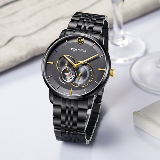 Customize Your Brand Name Hollow Window OEM ODM Private Label Wrist Watches Bezel Japan Movt Stainless Steel Goldlis Watch