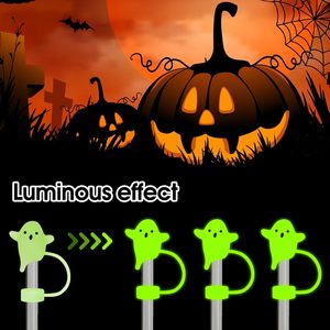 Cubiertas de Silicona para Pajitas con Diseño de Fantasmas Luminosos para Halloween - Accesorios Divertidos para Vasos - Product Image 2