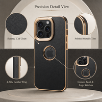 Étui de téléphone en cuir de veau italien, fin et protecteur, compatible avec la charge sans fil pour iPhone 12 13 14 15
