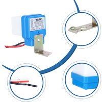 Interrupteur de contrôle d'éclairage extérieur CNRIYA AS06-2210E, capteur de lumière diurne électronique à photocontrôle inductif, indice de protection IP54, temps de détection 30-120s