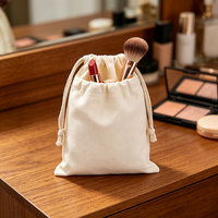 Sacs en toile blancs unis avec cordon de serrage, sacs de rangement en toile écologiques, pochettes pour emballages cadeaux