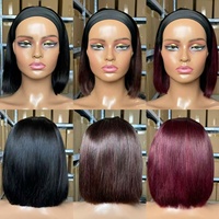 Promotion Perruques de cheveux vietnamiens 12A, Perruques Bob ultra-lisses, 10 pouces, Noir naturel, 100% cheveux humains, Vente en gros directe usine