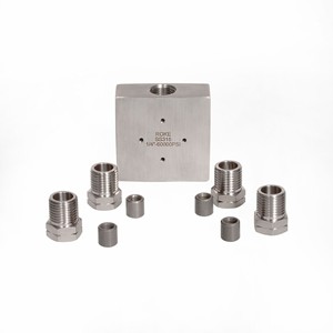 Connecteur hydraulique en acier inoxydable ROKE 316, raccord à quatre voies 1/4 po 60000 Psi pour eau, huile, acide, alcalin - Product Image 5
