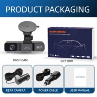 Caméra embarquée WIFI mini 3,2 pouces OEM/ODM 4K HD avec 3 objectifs (avant 2K, intérieur 2K et arrière 2K), surveillance de stationnement 24h/24 et GPS